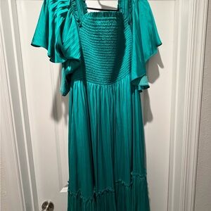 Kobi Halperin Teal Maxi Dress